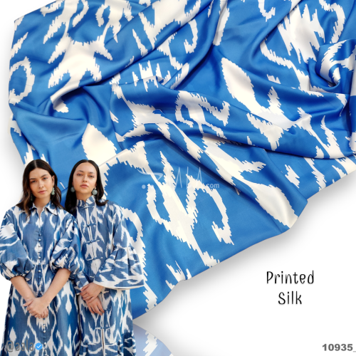 Printed Silk Poly-ester 44-Inches PRINTED Per-Metre #10935