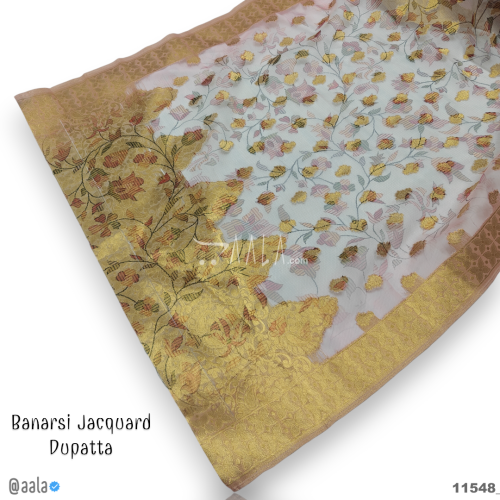 Banarsi-Jacquard Organza Viscose Dupatta-40-Inches DYEABLE 2.25-Metres #11548