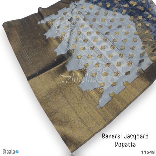 Banarsi-Jacquard Organza Viscose Dupatta-40-Inches DYEABLE 2.25-Metres #11549