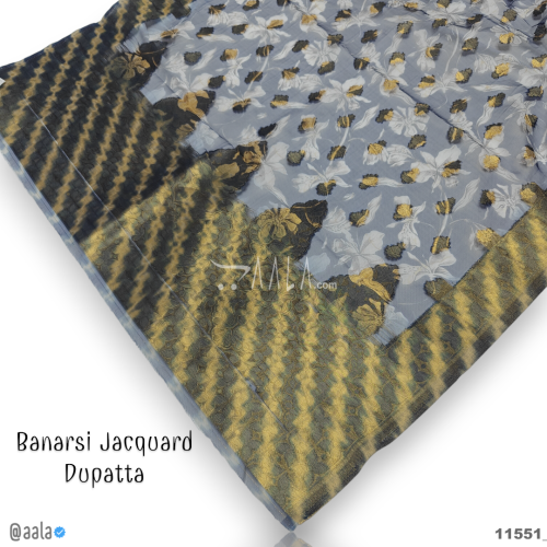 Banarsi-Jacquard Organza Viscose Dupatta-40-Inches DYEABLE 2.25-Metres #11551