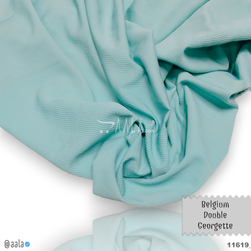 Belgium Double-Georgette Poly-ester 58-Inches BLUE Per-Metre #11619