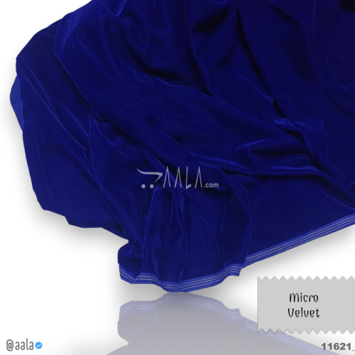 Micro-Plain Velvet Poly-ester 44-Inches BLUE Per-Metre #11621
