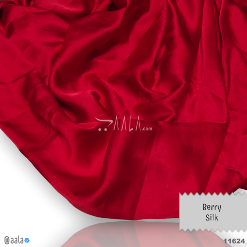 Berry Silk Poly-ester 44-Inches RED Per-Metre #11624