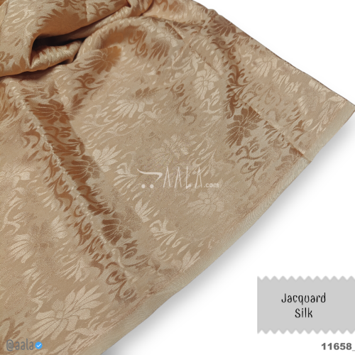 Self-Jacquard Silk Viscose 44-Inches PEACH Per-Metre #11658