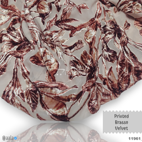 Printed-Brasso Velvet Poly-ester 44-Inches PRINTED Per-Metre #11961