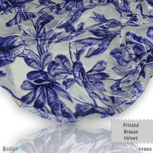 Printed-Brasso Velvet Poly-ester 44-Inches PRINTED Per-Metre #11962