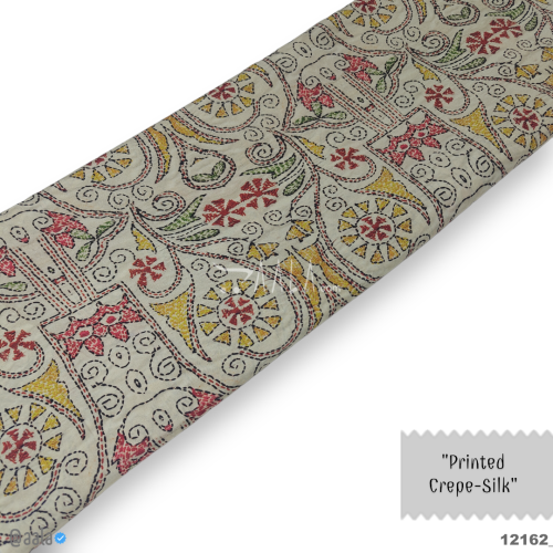 Printed-Silk Crepe Poly-ester 44-Inches PRINTED Per-Metre #12162