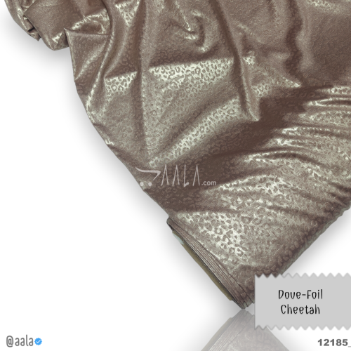 Dove-Cheetah-Foil Velvet Poly-ester 58-Inches PEACH Per-Metre #12185