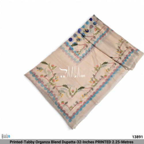 Printed-Tabby Organza Blend Dupatta-32-Inches PRINTED 2.25-Metres #13891