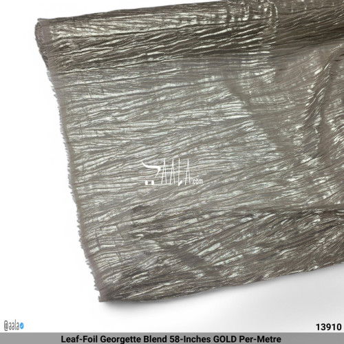 Leaf-Foil Georgette Blend 58-Inches GOLD Per-Metre #13910