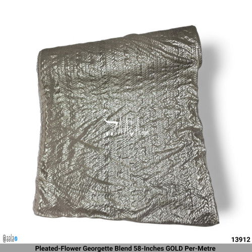 Pleated-Flower Georgette Blend 58-Inches GOLD Per-Metre #13912