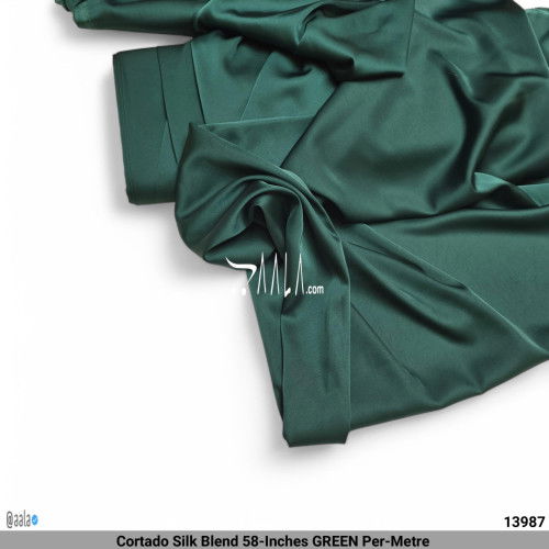 Cortado Silk Blend 58-Inches GREEN Per-Metre #13987