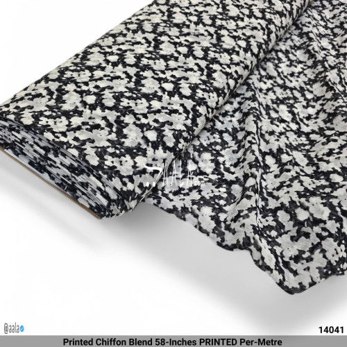 Printed Chiffon Blend 58-Inches PRINTED Per-Metre #14041