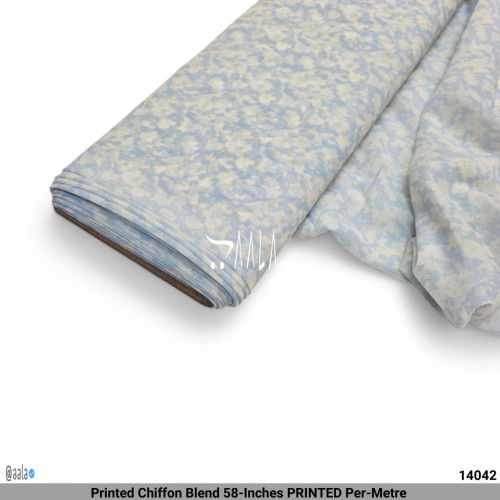 Printed Chiffon Blend 58-Inches PRINTED Per-Metre #14042