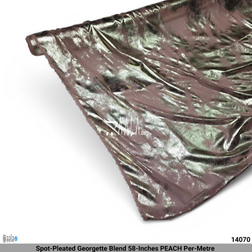Spot-Pleated Georgette Blend 58-Inches PEACH Per-Metre #14070
