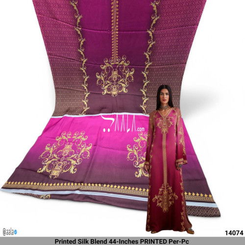 Printed Silk Blend 44-Inches PRINTED Per-Pc #14074