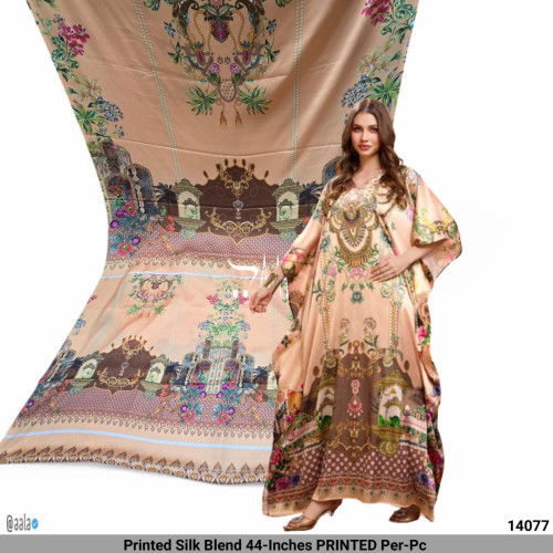 Printed Silk Blend 44-Inches PRINTED Per-Pc #14077