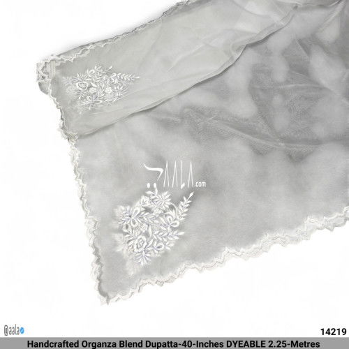 Handcrafted Organza Blend Dupatta-40-Inches DYEABLE 2.25-Metres #14219