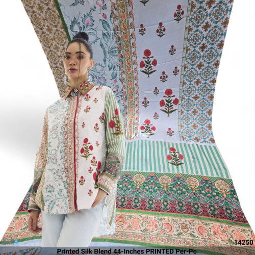 Printed Silk Blend 44-Inches PRINTED Per-Pc #14250