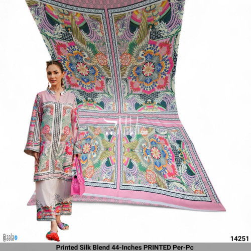 Printed Silk Blend 44-Inches PRINTED Per-Pc #14251