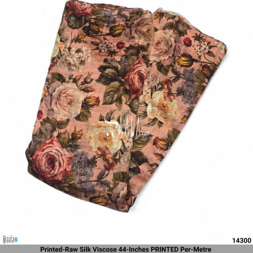 Printed-Raw Silk Viscose 44-Inches PRINTED Per-Metre #14300