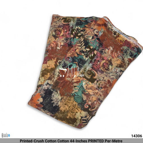 Printed-Crush Cotton Cotton 44-Inches PRINTED Per-Metre #14306