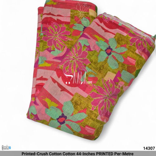 Printed-Crush Cotton Cotton 44-Inches PRINTED Per-Metre #14307