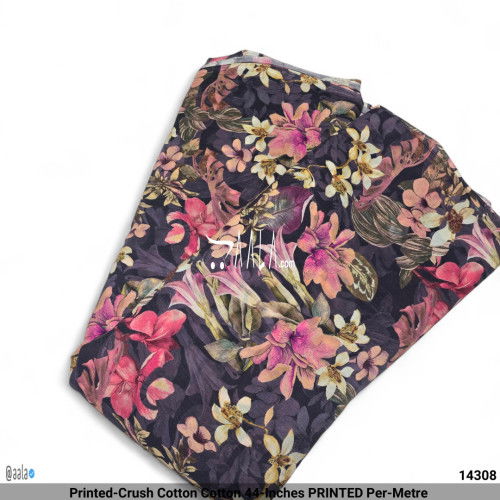 Printed-Crush Cotton Cotton 44-Inches PRINTED Per-Metre #14308