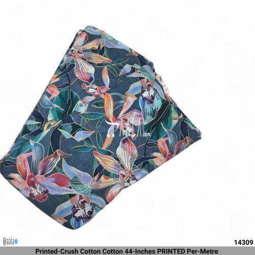 Printed-Crush Cotton Cotton 44-Inches PRINTED Per-Metre #14309