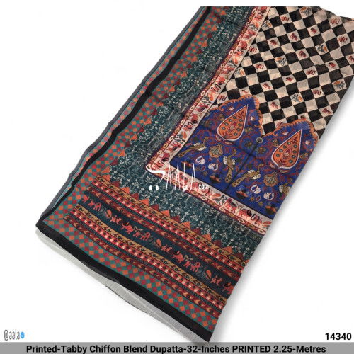Printed-Tabby Chiffon Blend Dupatta-32-Inches PRINTED 2.25-Metres #14340