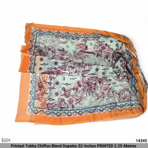 Printed-Tabby Chiffon Blend Dupatta-32-Inches PRINTED 2.25-Metres #14345