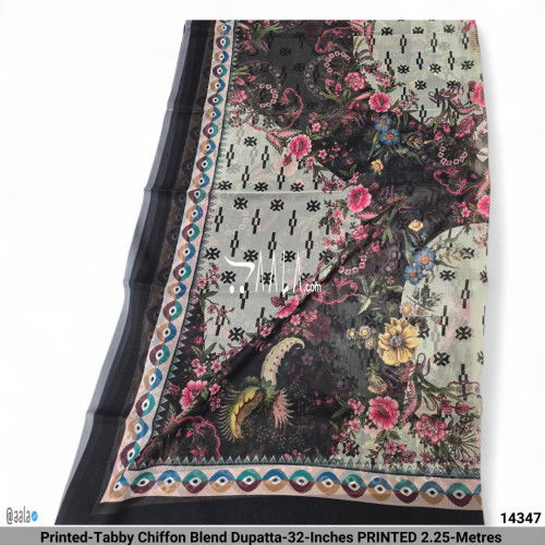 Printed-Tabby Chiffon Blend Dupatta-32-Inches PRINTED 2.25-Metres #14347