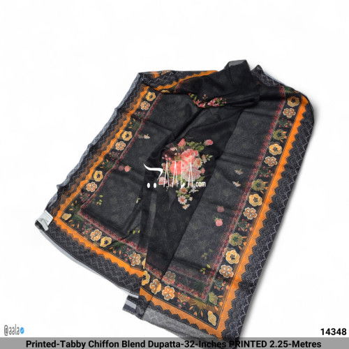 Printed-Tabby Chiffon Blend Dupatta-32-Inches PRINTED 2.25-Metres #14348