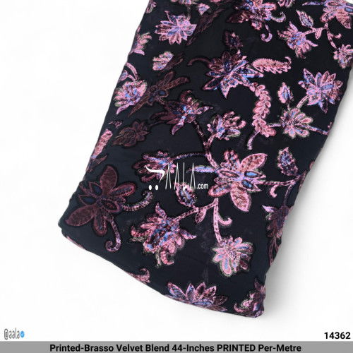 Printed-Brasso Velvet Blend 44-Inches PRINTED Per-Metre #14362