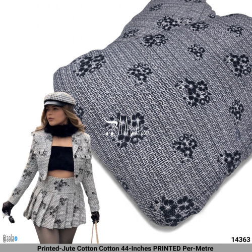 Printed-Jute Cotton Cotton 44-Inches PRINTED Per-Metre #14363