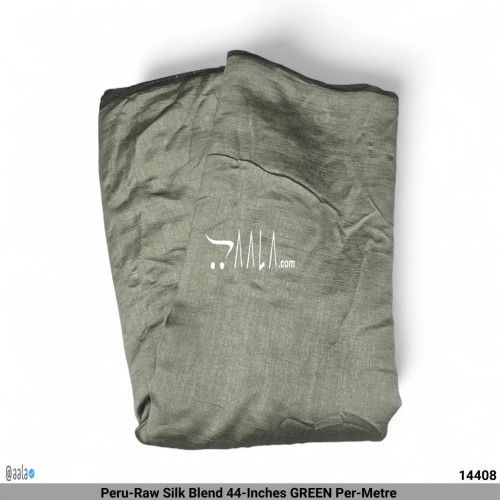 Peru-Raw Silk Blend 44-Inches GREEN Per-Metre #14408