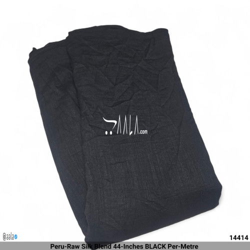 Peru-Raw Silk Blend 44-Inches BLACK Per-Metre #14414