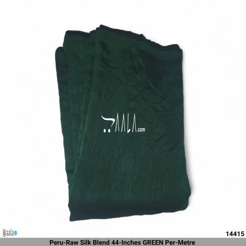 Peru-Raw Silk Blend 44-Inches GREEN Per-Metre #14415