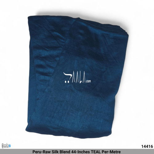 Peru-Raw Silk Blend 44-Inches TEAL Per-Metre #14416