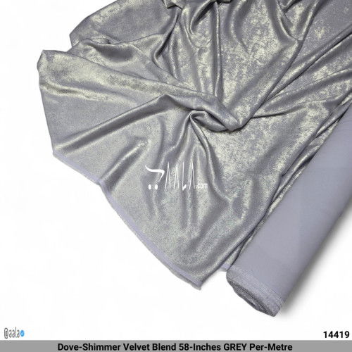 Dove-Shimmer Velvet Blend 58-Inches GREY Per-Metre #14419