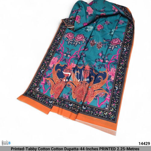 Printed-Tabby Cotton Cotton Dupatta-44-Inches PRINTED 2.25-Metres #14429