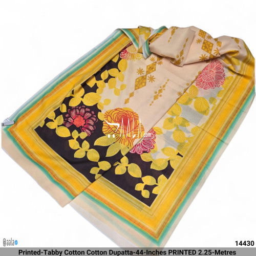 Printed-Tabby Cotton Cotton Dupatta-44-Inches PRINTED 2.25-Metres #14430