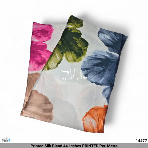 Printed Silk Blend 44-Inches PRINTED Per-Metre