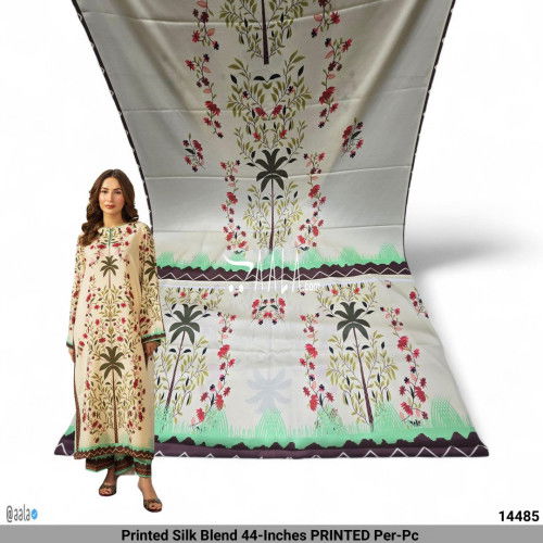 Printed Silk Blend 44-Inches PRINTED Per-Pc 