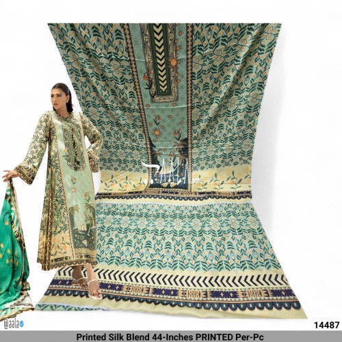 Printed Silk Blend 44-Inches PRINTED Per-Pc 