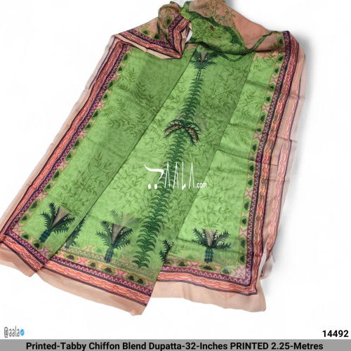 Printed-Tabby Chiffon Blend Dupatta-32-Inches PRINTED 2.25-Metres 