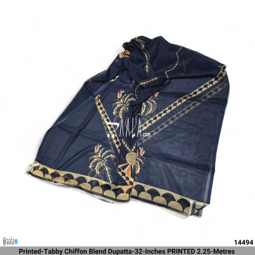 Printed-Tabby Chiffon Blend Dupatta-32-Inches PRINTED 2.25-Metres 