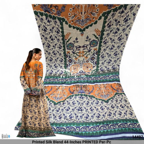 Printed Silk Blend 44-Inches PRINTED Per-Pc 