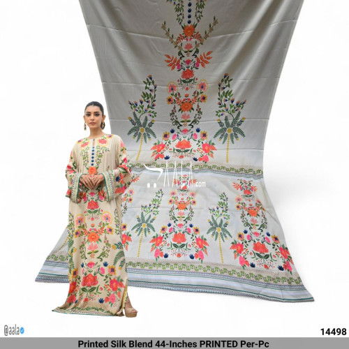 Printed Silk Blend 44-Inches PRINTED Per-Pc 