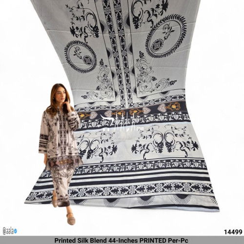 Printed Silk Blend 44-Inches PRINTED Per-Pc 